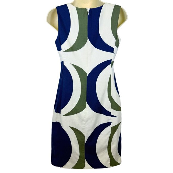 Tabitha by Anthropologie Mod Circle Shift Dress | Cream-Blue-Olive | SiZE 2 - Picture 2 of 3